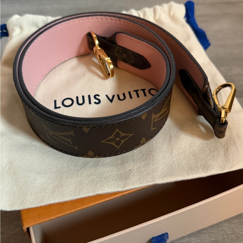 Louis Vuitton Brown and Pink bandoulière Monogram Strap